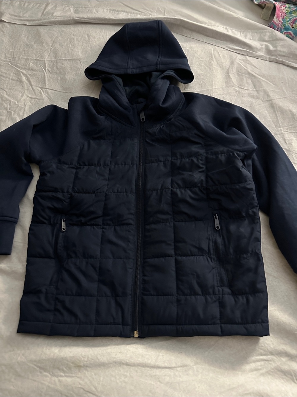 abercrombie kids Navy Hooded Quilted Puffer Jacket